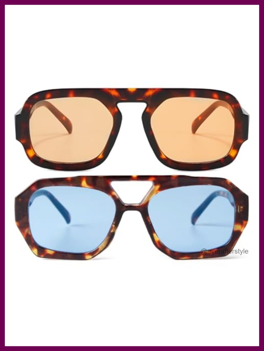 Square Aviator Sunglasses UV400 Polarized Plastic Frame Half Frame